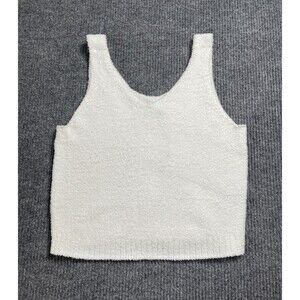 UGG Womens Size XL Dulcie Cozy Knit Tank Top Sleeveless V-Neck Cream White New